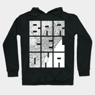 Barcelona, Spain City Map Typography - Light Hoodie